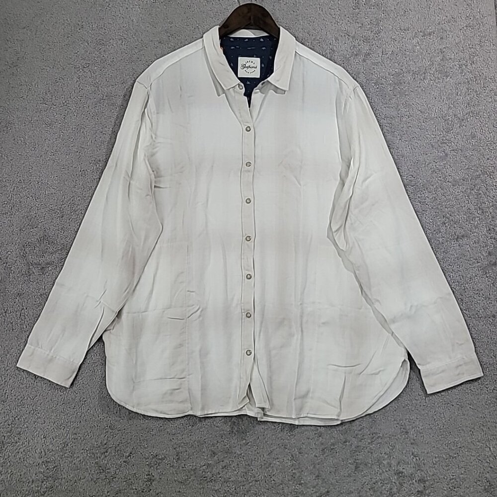 NEW Women's Jachs Girlfriend Super Soft Feel Flannel Shirt White Size XXL